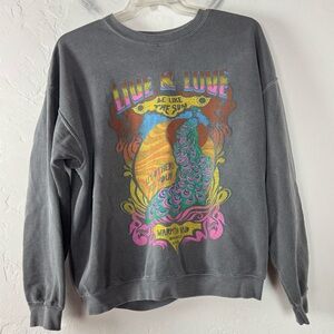 UO Urban Outfitters Project Social T Sweater Pullover Sweatshirt Fleece Sun Gray